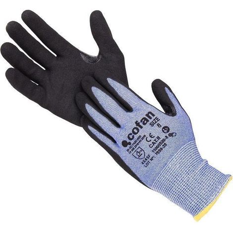 Guante anticorte HPPE con nitrilo sandy coat talla 6 (1/5)