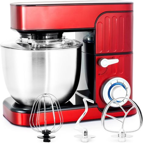 Kitchencook - Robot Pâtissier Antarainoxred - 1300 W 5,5 L - Kit Pâtisserie (1/5)