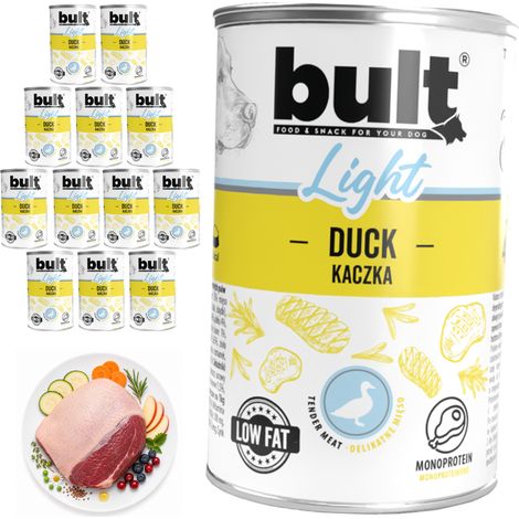 BULT LIGHT Nassfutter für Hunde, Ente, Dose, 12 x 400 g (1/2)