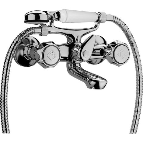 Paffoni Danubio DA922CR Serie externe Wannenarmatur mit Handbrause  Verchromt - Messing