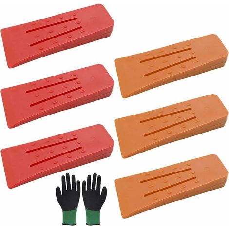 Lot de 6 cales d'abattage 6 pouces, cale d'abattage plastique, cale d'abattage d'arbres, cales d'arbres en plastique, cale forestière, cale d'abattage forestière pour abattage contrôlé des arbres, cou (1/4)