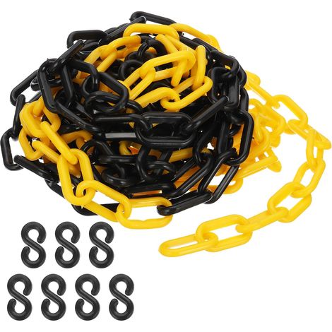 5M Chaîne en Plastique pour Contrôle des Sécurité 6mm Jaune Noir (1/5)