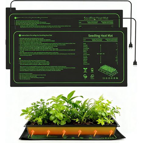 Tapis Chauffant pour Plantes Imperméable Serre de Germination Accélère la Germination des Graines, Coussin de Chauffrage pour Reptile et Amphibien, Étanche IP67, 20 W, 25×52 cm, Lot de 2 (1/5)