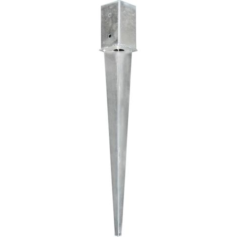 vidaXL Ground Spikes 12 pcs Silver 8x8x76 cm Galvanised Steel
