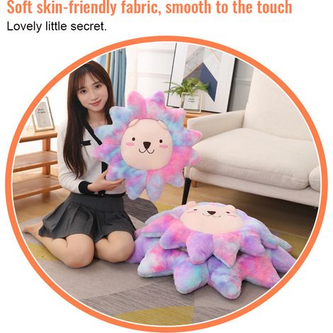 Coussin ludique licorne arc-en-ciel 50cm rose clair, oreiller de bureau, coussin de canapé, pouf de sieste, appui lombaire auto, cadeau d'anniversaire (1 coussin jouet en OPP) (1/5)