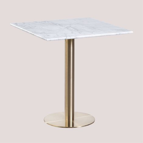 Tavolo Bar Quadrato in Marmo Cosmopolitan SKLUM         Oro champagne   