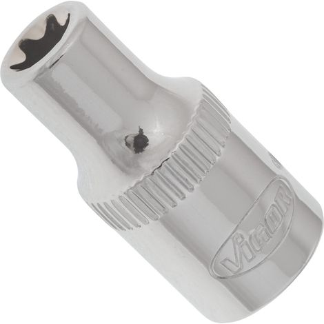 VIGOR T Steckschlüsseleinsatz, V2187N, 1/4 Zoll (6,3 mm) Vierkant, E Profil, SW E6 (1/2)