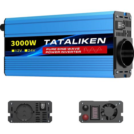 UPS, enchufes dobles europeos, ventilador inteligente, 12V 3000W 220V 50Hz UE (1/2)