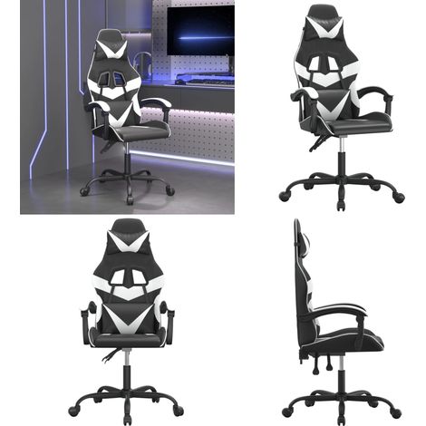 Chaise de jeu Noir et blanc Similicuir - Chaise de jeu noir et blanc - Chaise de jeu en similicuir (1/5)