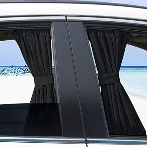 Lot de 2 rideaux de protection UV pour vitres latérales de voiture, afin de protéger votre véhicule du soleil. (1/5)