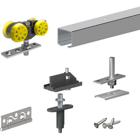 Slid'Up By Mantion – Système coulissant pliant pour porte de séparation 2 panneaux – Rail aluminium 1,2 m – Charge max 25 kg – Coulissant suspendu (1/5)