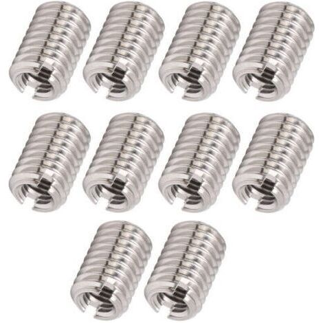 10 Pièces écrou de Réparation de Filetage Accessoire de Fixation en Acier Inoxydable M5 X 0.8mm M8 X 1.25mm 12mm écrou Réducteur Kit D'insertion de Réparation écrous D'encastrement (1/4)