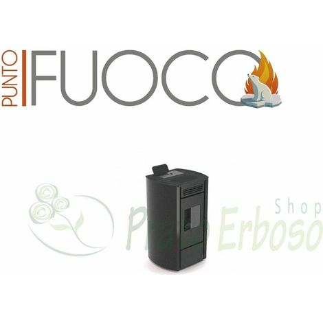 Luana - Stufa a pellet da 13 Kw nero goffrato