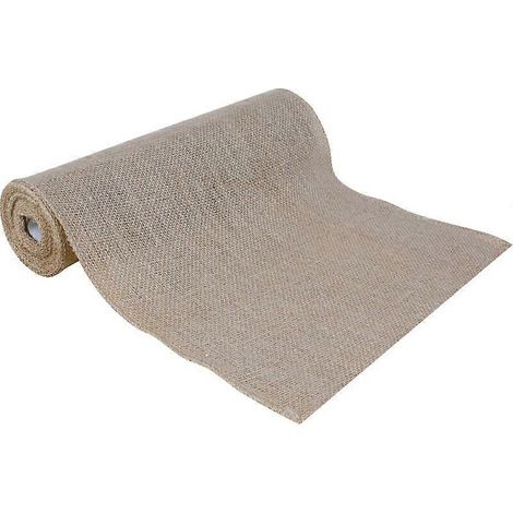 Chemin de table en jute 5 m x 30 cm pour décoration de mariage champêtre - Rouleau de toile de jute naturelle de 5 mètres de long et 30 cm de large pour une décoration de mariage champêtre et vintage (1/5)