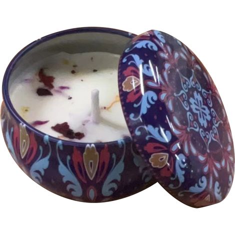 Bougie parfumée longue durée aux fleurs séchées et à la cire de soja, idéale pour l'aromathérapie, la détente et le bien-être à la maison. Parfum intense D205 (1/5)