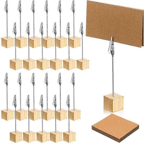 Set mit 24 rustikalen Tischnummernhaltern aus Holz (1/5)