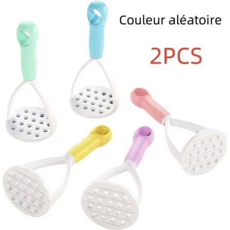 Presse purée manuelle - Cuisine - 2 pcs - Acier inoxydable - Antidérapant - Couleur aléatoire (1/4)