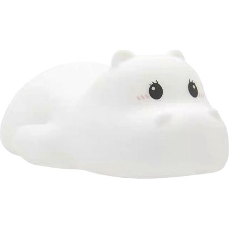 Silikon-Nilpferd-Nachtlicht für Kinder, bunte, wiederaufladbare Touch-Lampe