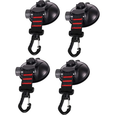 Lot de 4 Crochets à Ventouse Robustes Noirs Corde pour Tente de Camping Accessoires D’Extérieur Multifonctionnels Fixation sans Trace pour Auvent et Voyage en Plein Air (1/5)