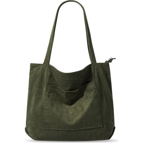Bolsa De Algodón - Bolsa De Compras Grande En Canvas Con Cierre Y Bolsillos Internos - Para Trabajo Universidad Viajes Y Uso Diario - 1 Unidad (1/5)
