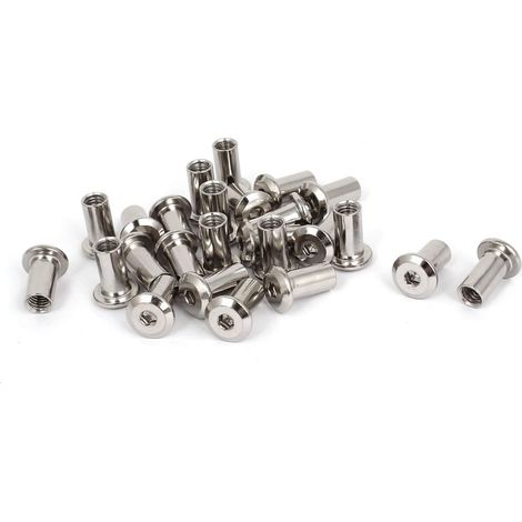 Sourcingmap Rembourrage en cuir Vis à tête hexagonale creuse M6 Écrou cylindrique Quincaillerie pour