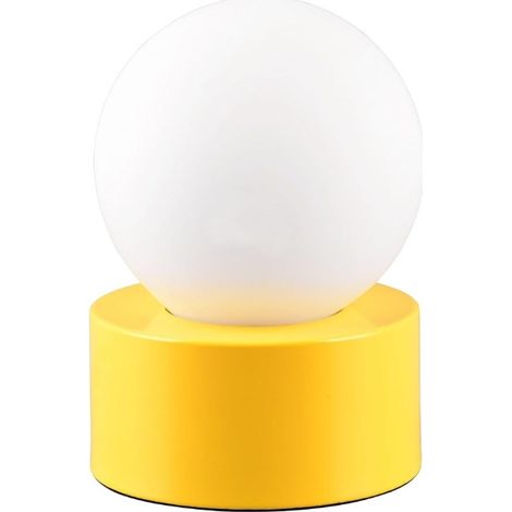COUNTESS LAMPADA DA TAVOLO BASE IN METALLO GIALLO CON VETRO BIANCO ACCENSIONE TOUCH H. 17CM 1 LUCE ATTACCO E14