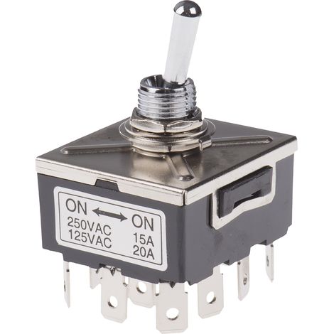Interrupteur à levier RS PRO, On-On, 4 RT, 20 A, 28 V c.c. ( Prix pour 1 ) (1/2)