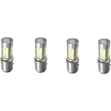4X 12V Lumière Blanche D'Ampoule de L'épi LED de Ba20D H6 4 pour Le Phare de Cyclomoteur de Vélo de Moto Atv (1/2)