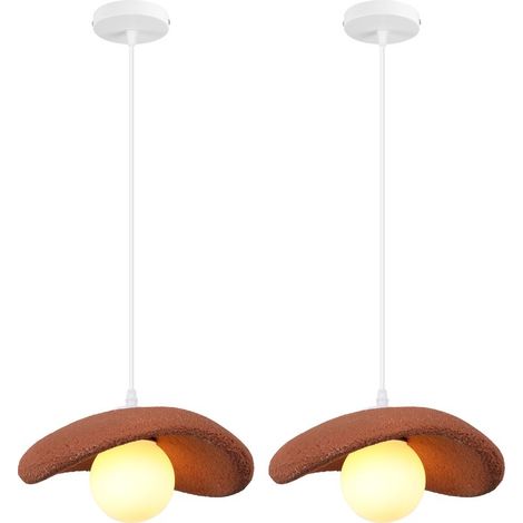 2PCS 20CM Suspension Lustre Moderne Lustre Personnalisé Créatif D'Intérieur Plafonnier Rétro E27 Orange Pour Chambre Cuisine (1/5)