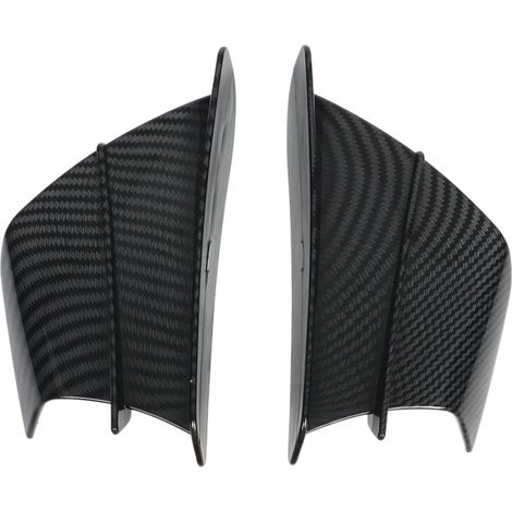 Ailerons latéraux moto aérodynamiques style carbone, paires de déflecteurs universels pour carénage, coque fibre carbone, accessoire custom. (1/5)