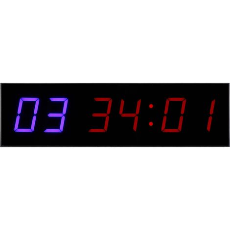 Minuteur de Sport Intervalle 6 Chiffres LED Chronomètre Compte à Rebours avec Télécommande 1,8 Pouces Prise UE 110-240V (1/5)