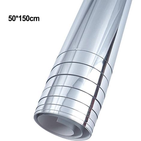 Spiegeleffekt-Wandaufkleber, selbstklebende Spiegelfolie für die Badezimmerdekoration – 50 x 150 cm