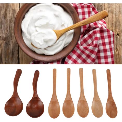 Cuillères en bois pour la maison et les restaurants, vaisselle couleur bois naturel, cuillères en bois (1/5)