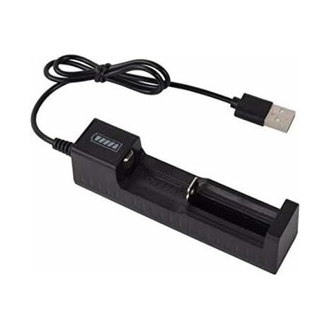 Chargeur de batterie au lithium intelligent 3.7V pour accumulateurs 18650 et 26650, avec câble USB, accessoire lampe de poche, couleur noire (1/4)