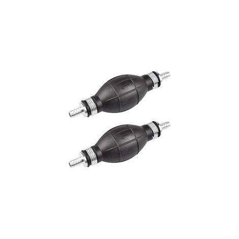 BRAVIX 2 Stück manuelle Gummi-Flüssigkeitstransferpumpen, manuelle Saugpumpe, Handpumpe für Lösungsmittel, Benzin, Wasserversorgung, Kraftstoff, Diesel, Benzin (Schwarz)