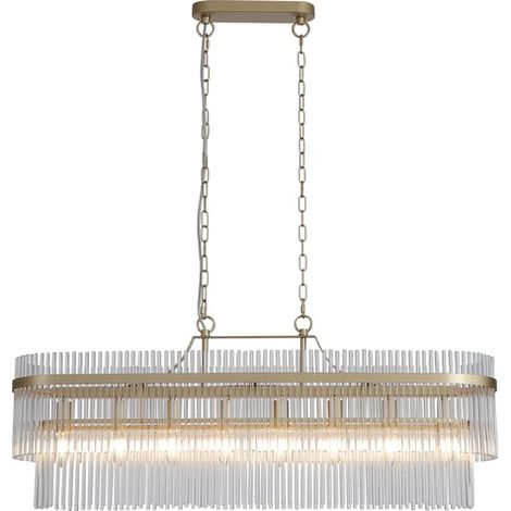 Suspension Lara Or avec ovale en verre transparent - 11400-8GO (1/3)