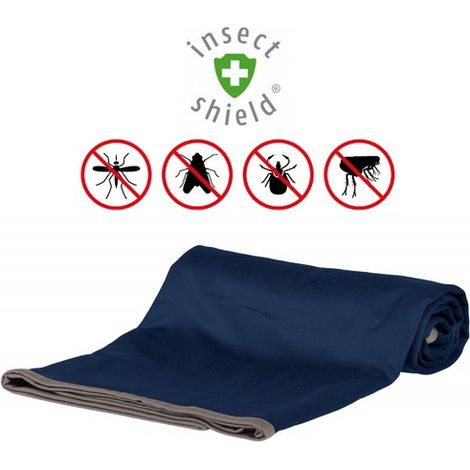 Plaids extérieur avec protection contre les insectes - Insect Shield Désignation : Plaids Bleu Marine 100 x 70 cm Insect Shield 28572