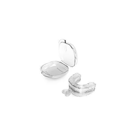 Protector bucal antirronquidos - Protector bucal ajustable, protector bucal deportivo con asas, incluye estuche de almacenamiento. - Crezuo