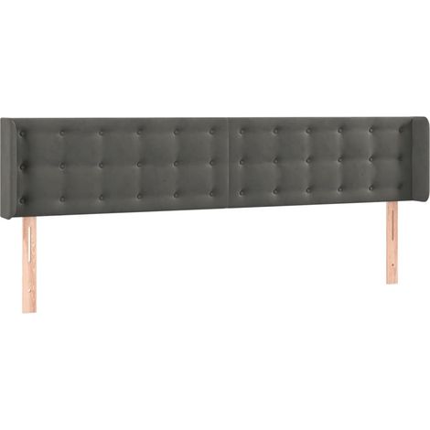 Maison Exclusive - Testiera ad Orecchio Grigio Scuro 183x16x78/88 cm in Velluto
