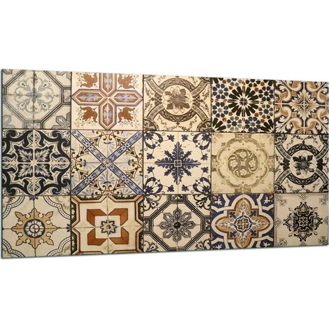 PLAQUE DE PROTECTION EN VERRE POUR CUISINIÈRE 90X52 MOSAÏQUE (1/5)
