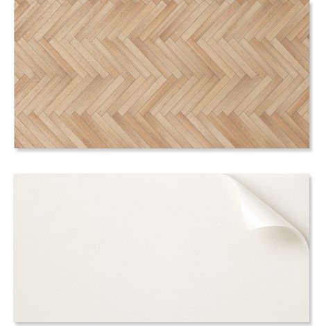 Azulejos de vinilo para pared, ideales para decoraci贸n de interiores modernos. Dise帽o de espiga. Dimensiones: 6x60x30 cm.
