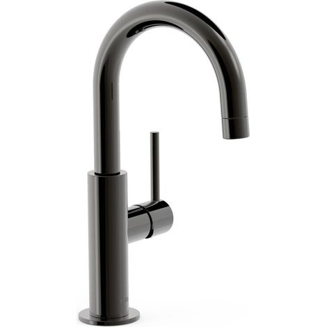 TRES 26290403KM STUDY Grifo Monomando con Maneta Lateral para Lavabo Color Negro Metalizado - ref: 26290403KM