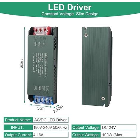 Transformateur LED 220V 24V Transformateur LED Entrée AC à DC Alimentation Basse Tension LED Driver de Tension Constante Basse Tension Transfo LED AC à DC (1/4)