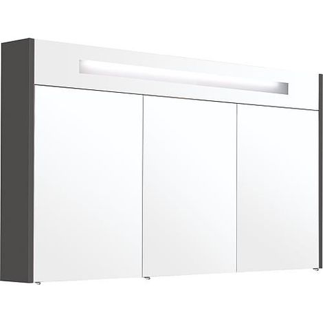 Armoire a glace avec cache lumineux, anthracite mat, 3 portes 1200x750x188mm