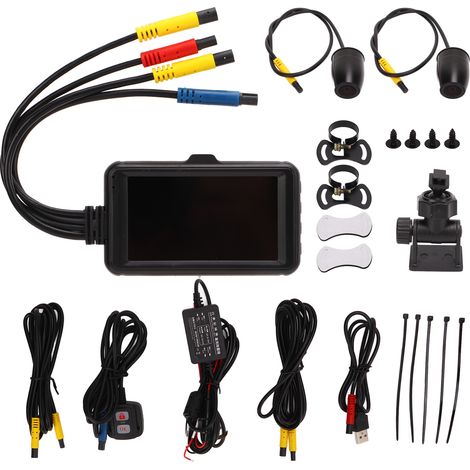 Caméra Moto 3 en 1 1080P HD Grand Angle 120° Enregistreur de Route pour Moto Scooter Quad (1/5)