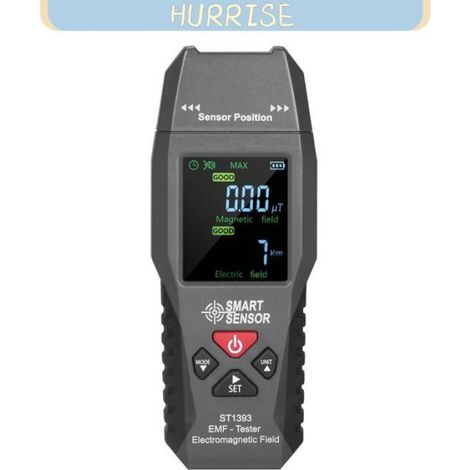 Tbest Compteur EMF SMART SENSOR ST1393 EMF mètre champ électromagnétique détecteur EMF portable Mini outillage detecteur Noir (1/5)