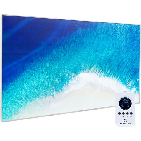 Wonderwall Air Art Strand Infrarotheizung 60x101cm 600W Wandinstallation Fernbedienung weiß