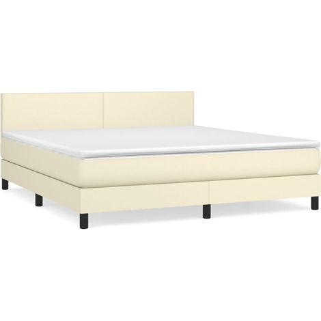 Maison Exclusive - Boxspringbett mit Matratze Creme 180x200 cm Ku (1/5)