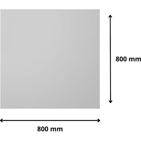 Plaque verre acrylique miroir 3 mm - 80 x 80 cm (800 x 800 mm) - Verre synthétique - Bord droits - Plexiglass