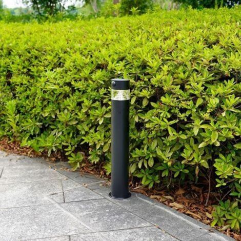 Borne Solaire LED Extérieure BALMA 50cm – Détecteur de Mouvement & Mode Veilleuse – Fonte d'Aluminium Noir – Fixation 2-en-1 (Visser ou Planter) – Étanche IP44 – Éclairage Allée & Jardin (Blanc Chaud) (1/5)